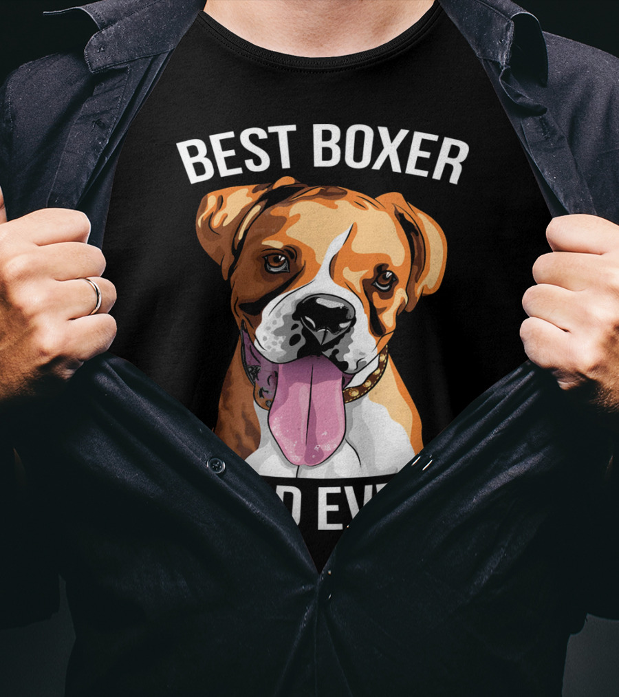 BEST BOXER DAD EVER Boxer Dog T-Shirt