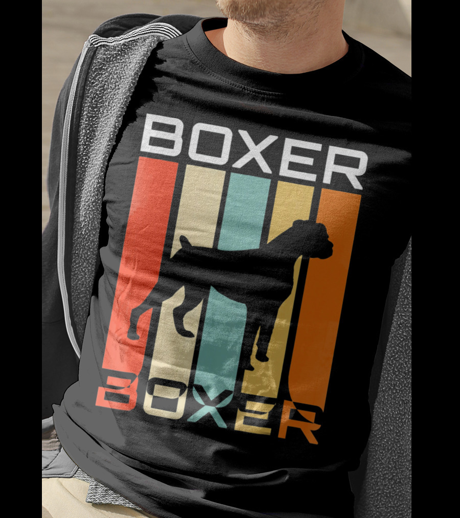 Boxer Dog Retro 70s Vintage Boxer T-Shirt