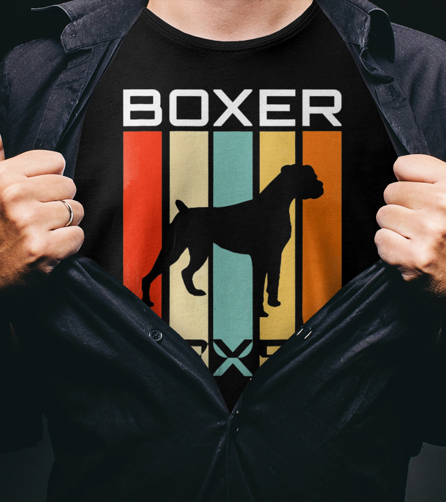 Boxer Dog Retro 70s Vintage Boxer T-Shirt