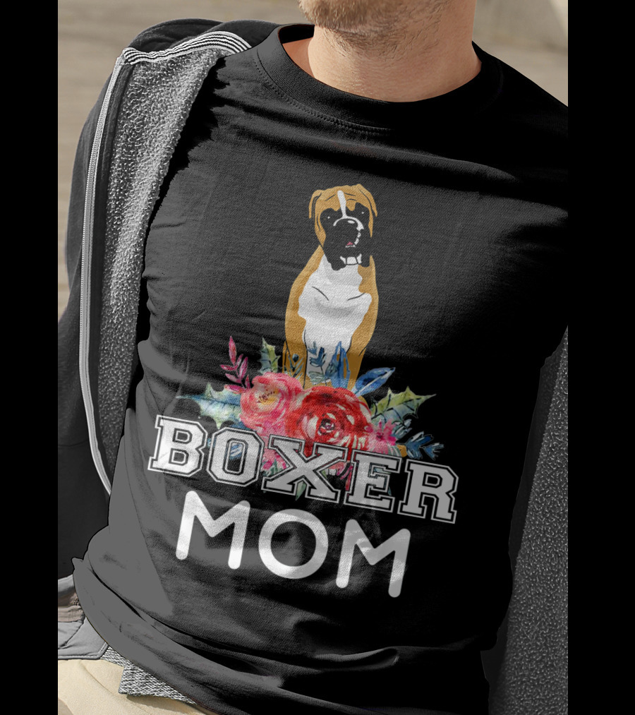 Boxer Mom Floral T-Shirt
