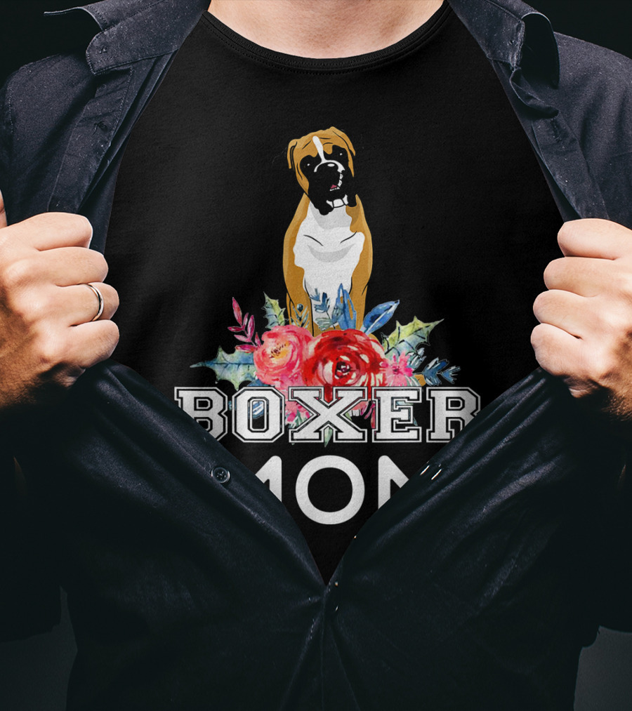 Boxer Mom Floral T-Shirt