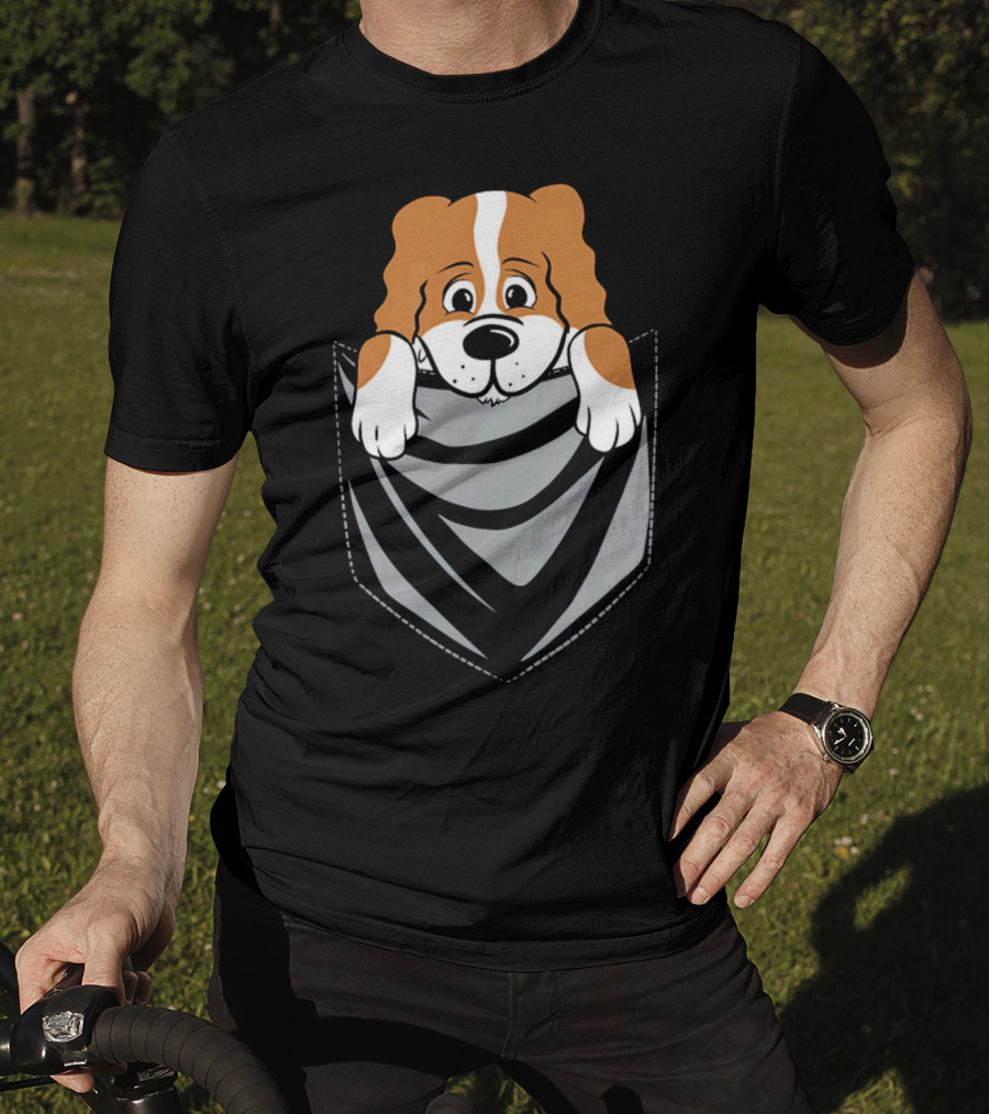 Cavalier King Charles Spaniel Cartoon Pocket Pup T-Shirt