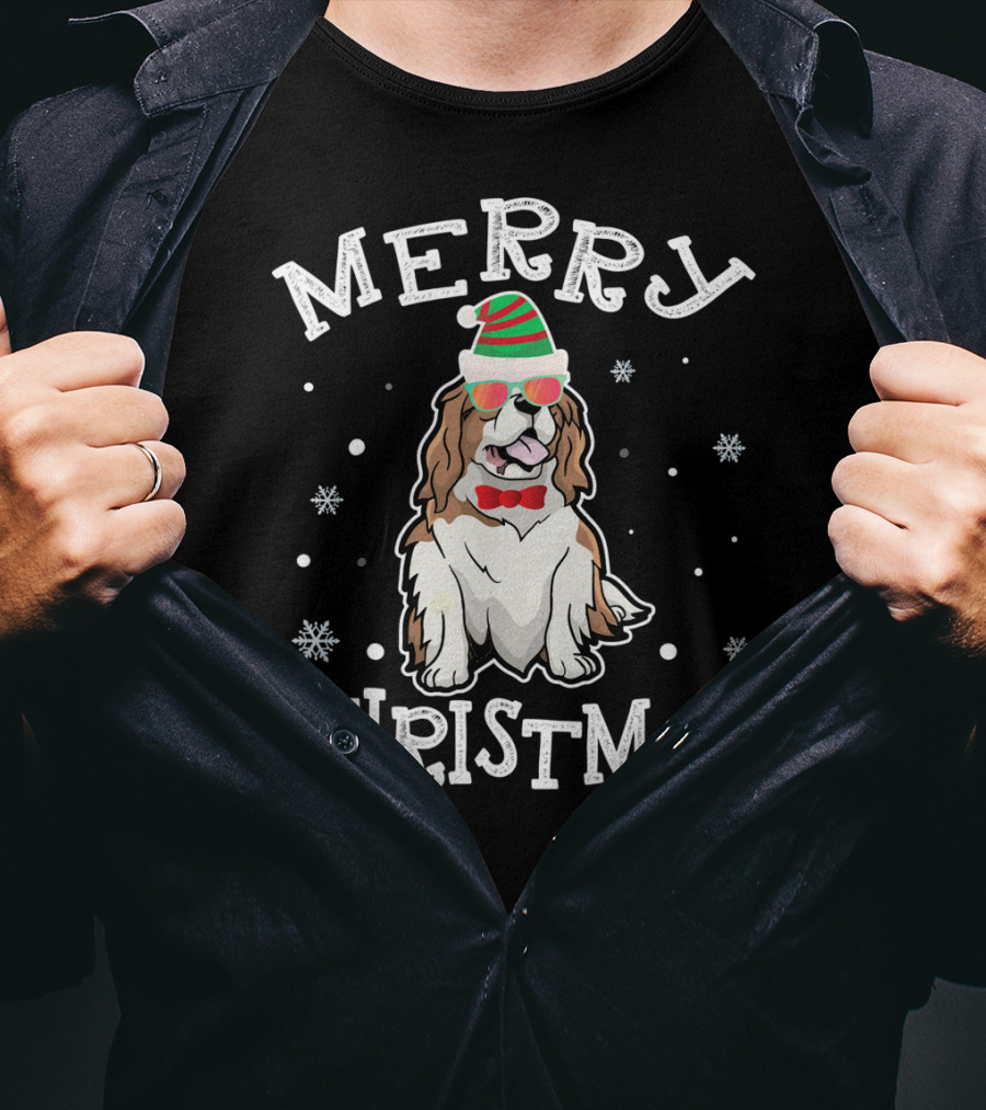 CAVALIER KING CHARLES SPANIEL Merry Christmas Noel Hat T-Shirt