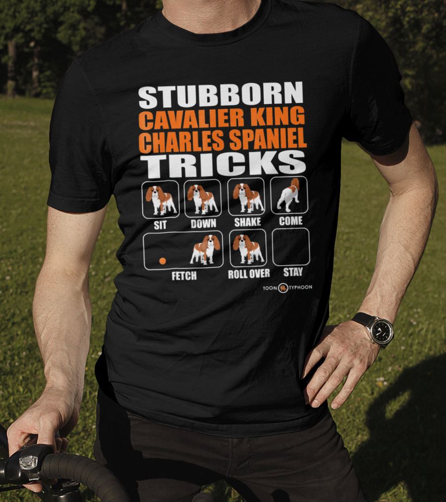 Stubborn Cavalier King Charles Spaniel Tricks Sit Down Shake Come Fetch Roll Over Stay T-Shirt