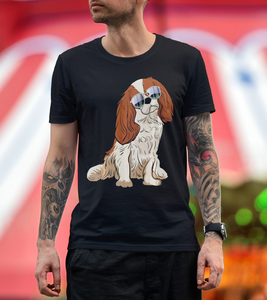 Cavalier King Charles Spaniel with Sunglasses T-Shirt