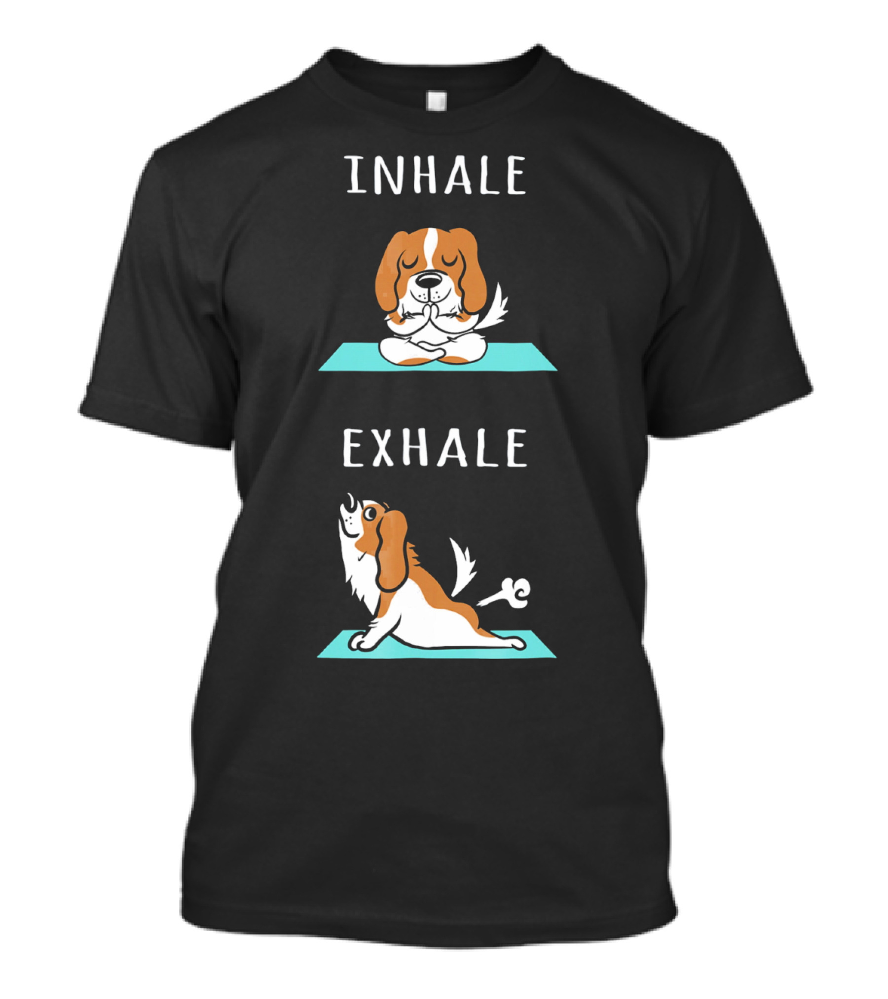Cavalier King Charles Spaniel Inhale Exhale Yoga Mat T-Shirt