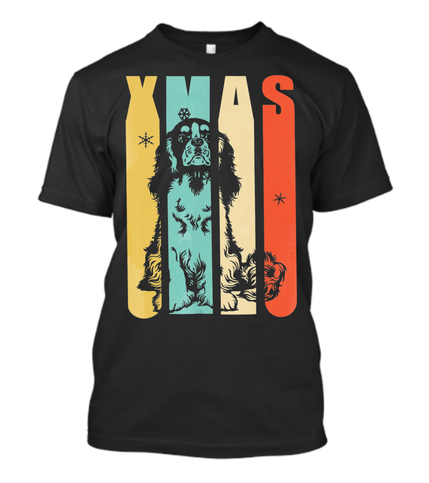 Xmas Cavalier King Dog Vintage T-Shirt