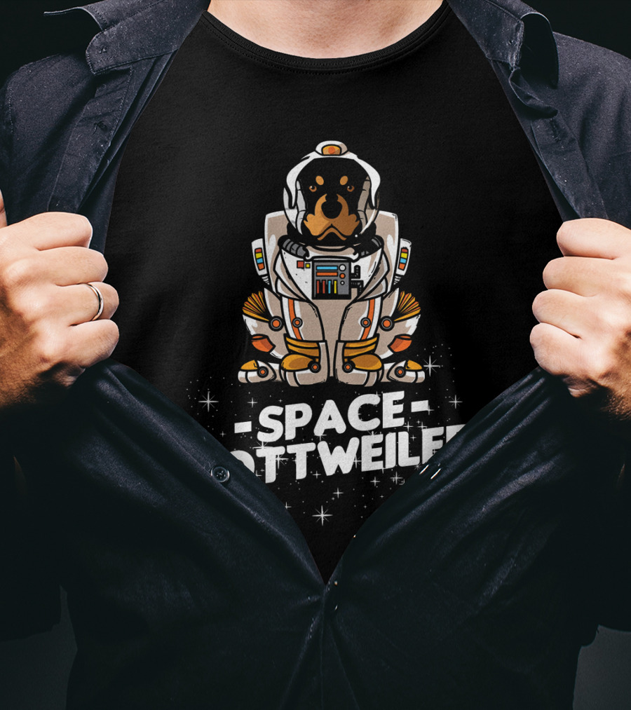 Space Rottweiler Astronaut Suit Christmas Dog T-Shirt