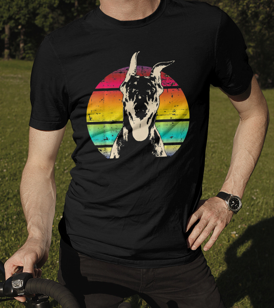 Retro Sunset Doberman Pinscher T-Shirt