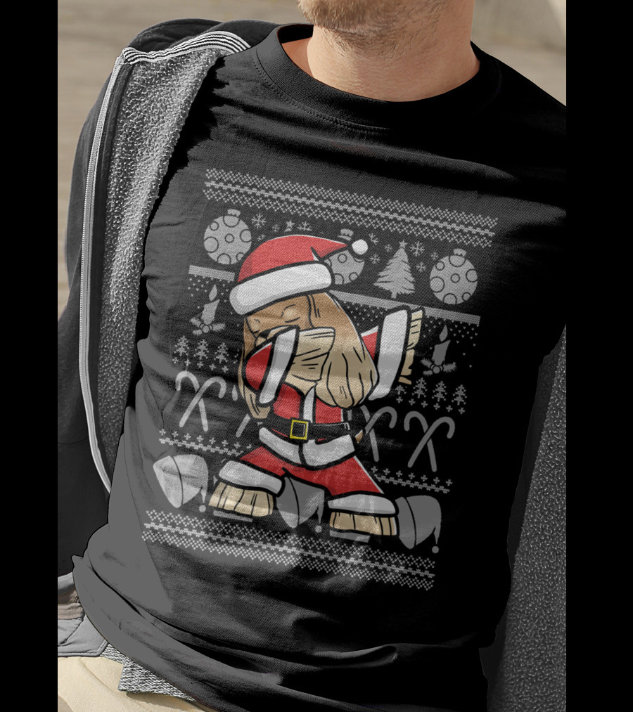 Cocker Spaniel Dabbing Dog Dab Ugly Christmas Sweater Santa Holiday T-Shirt