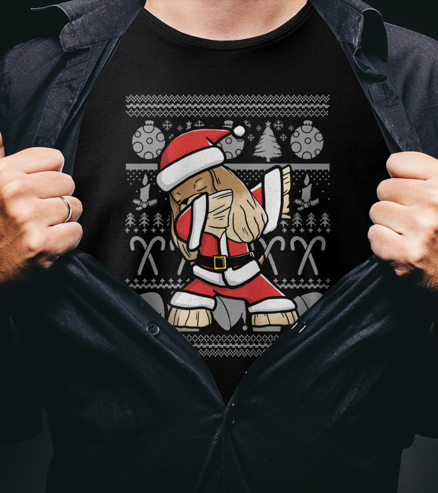 Cocker Spaniel Dabbing Dog Dab Ugly Christmas Sweater Santa Holiday T-Shirt