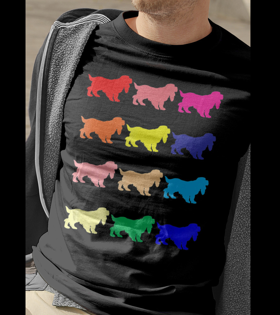 Cocker Spaniel Dog Lovers Multicolored Pop T-Shirt