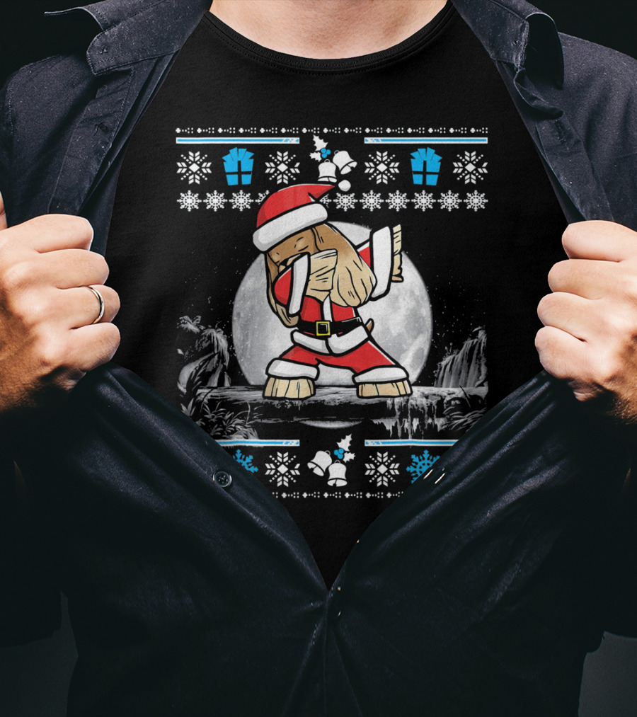 Cocker Spaniel Santa Outfit With Snowflakes And Gifts Festive T-Shirt