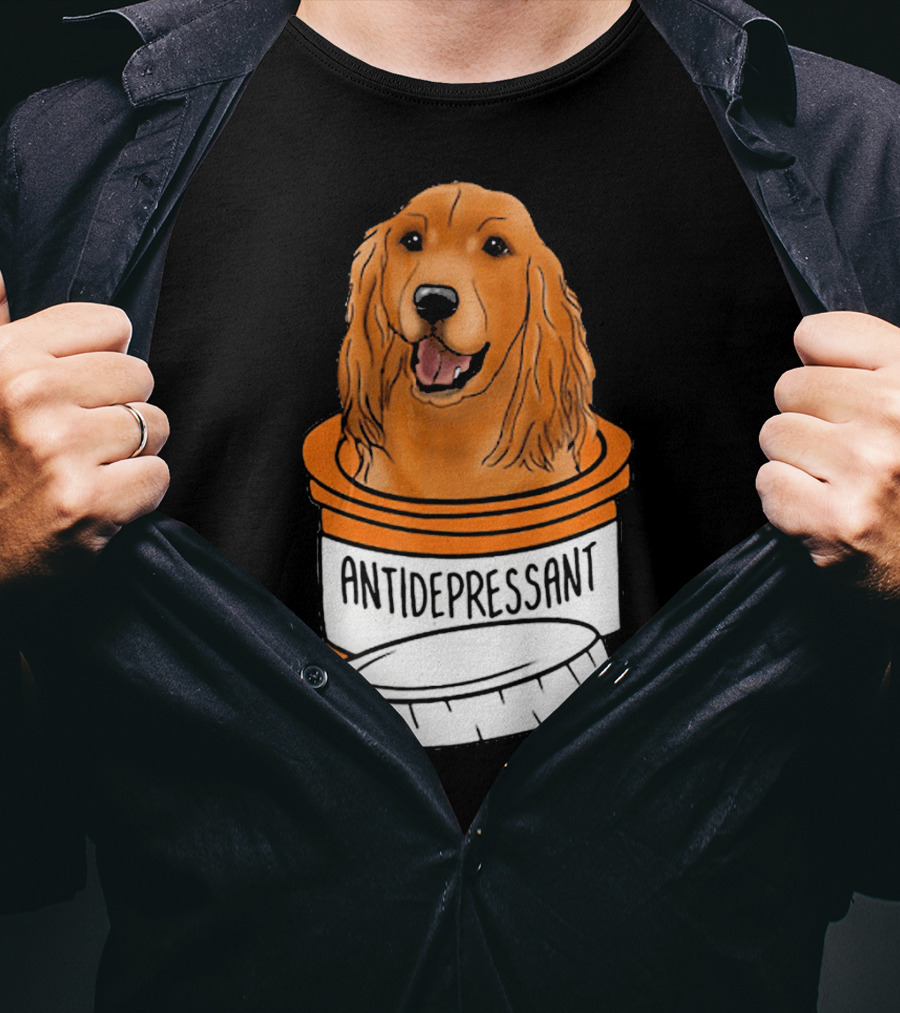 Cocker Spaniel Antidepressant Medicine In Pill Bottle T-Shirt
