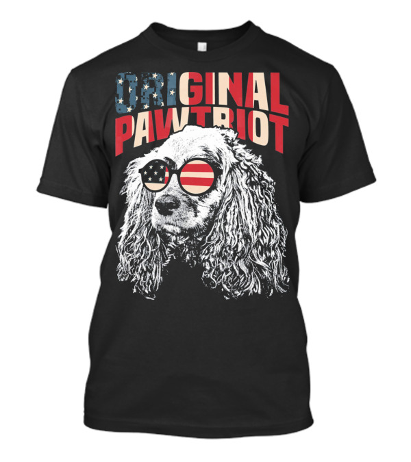 Cocker Spaniel Original Pawtriot American Flag July 4th Funny T-Shirt
