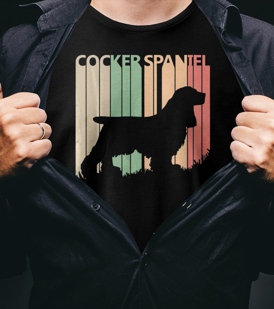 Cocker Spaniel Vintage Silhouette Valentine's Day T-Shirt