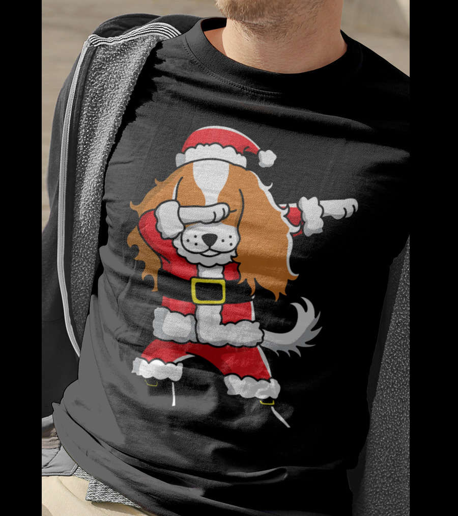 Santa Dabbing Cavalier King Charles Spaniel T-Shirt