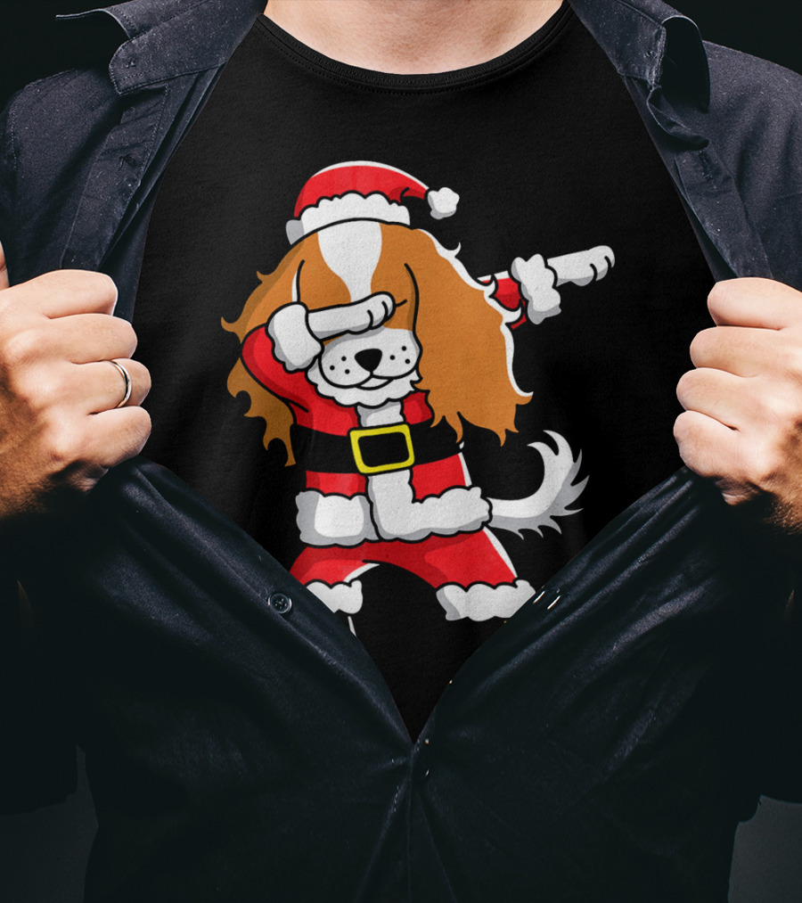 Santa Dabbing Cavalier King Charles Spaniel T-Shirt