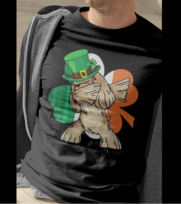 Dabbing Cocker Spaniel Irish Flag Shamrock St. Patrick's Day T-Shirt