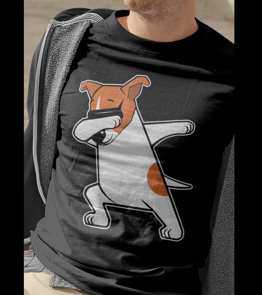 Jack Russell Dog Doing The Dab Dance Funny Cute T-Shirt