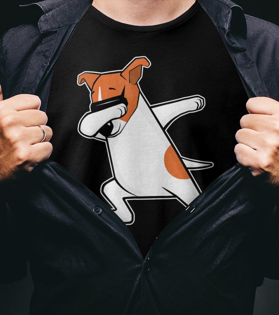 Jack Russell Dog Doing The Dab Dance Funny Cute T-Shirt