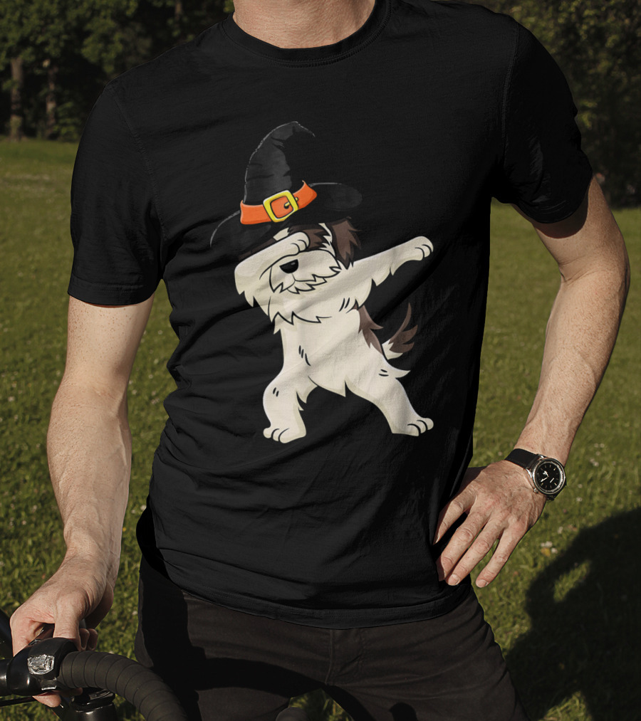 Dabbing Shih Tzu In Witch Hat Halloween T-Shirt