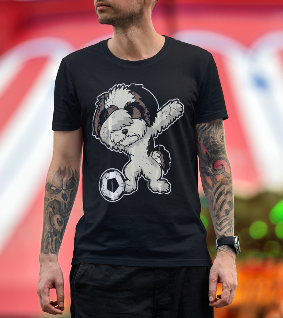 Dabbing Shih Tzu Soccer Dog with Ball T-Shirt