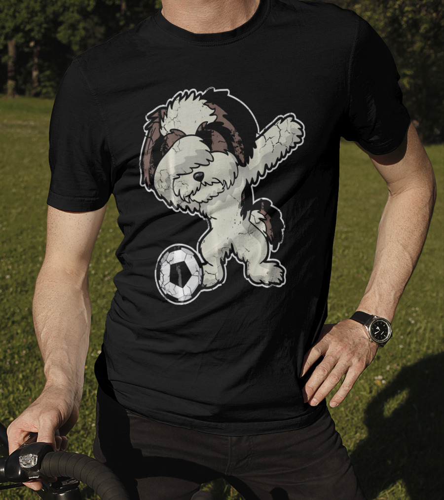 Dabbing Shih Tzu Soccer Dog With Ball T-Shirt
