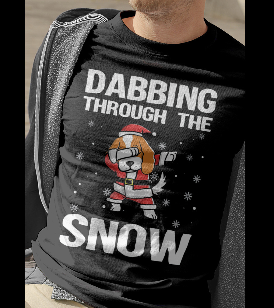 Dabbing Through The Snow Cavalier King Santa Dance T-Shirt
