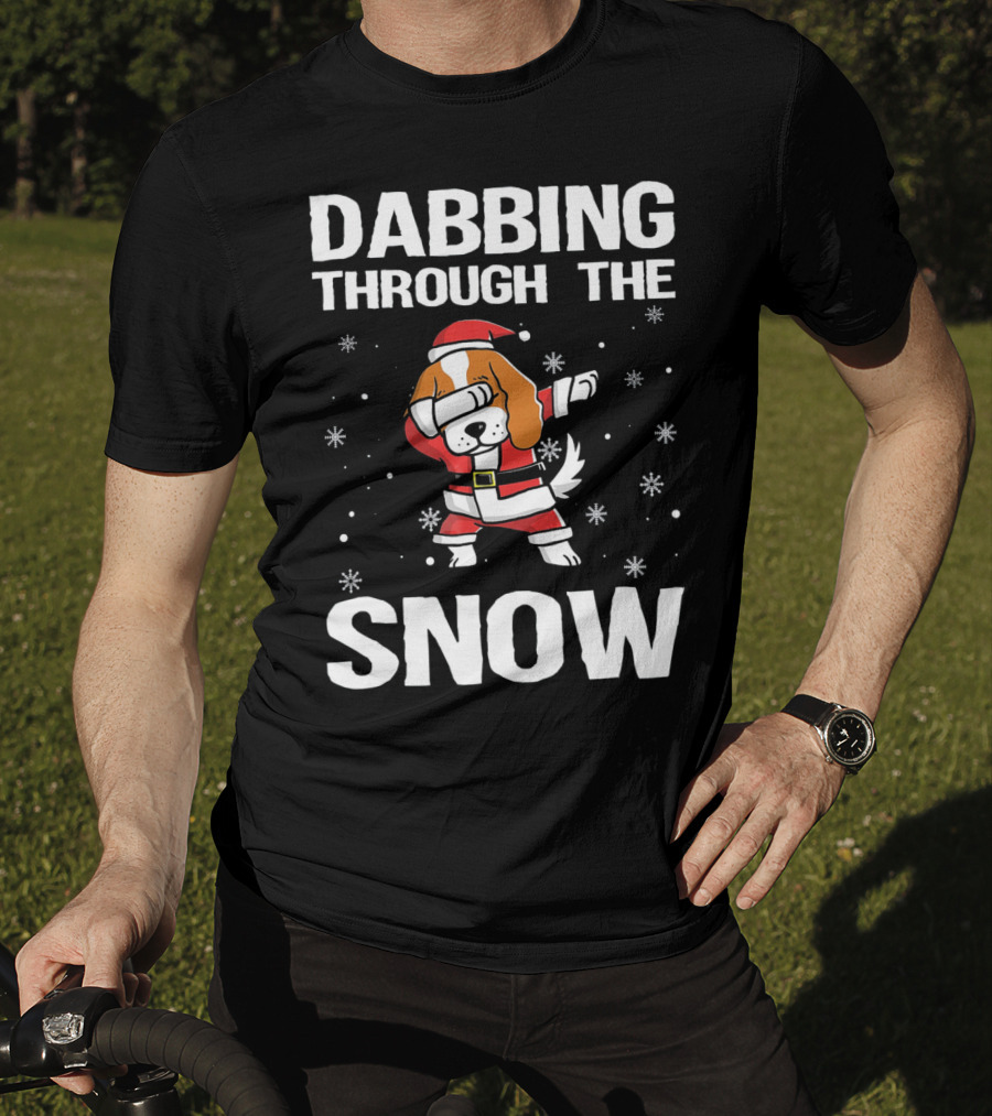 Dabbing Through The Snow Cavalier King Santa Dance T-Shirt