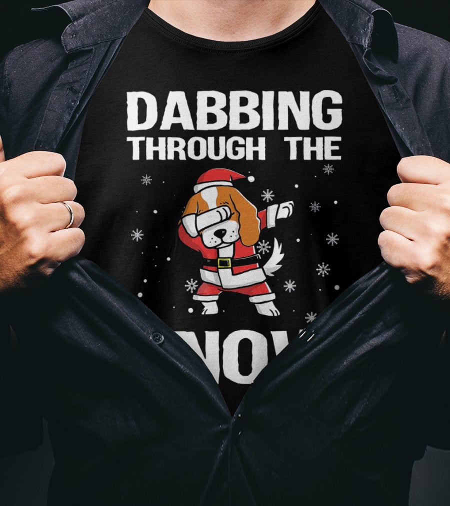 Dabbing Through The Snow Cavalier King Santa Dance T-Shirt