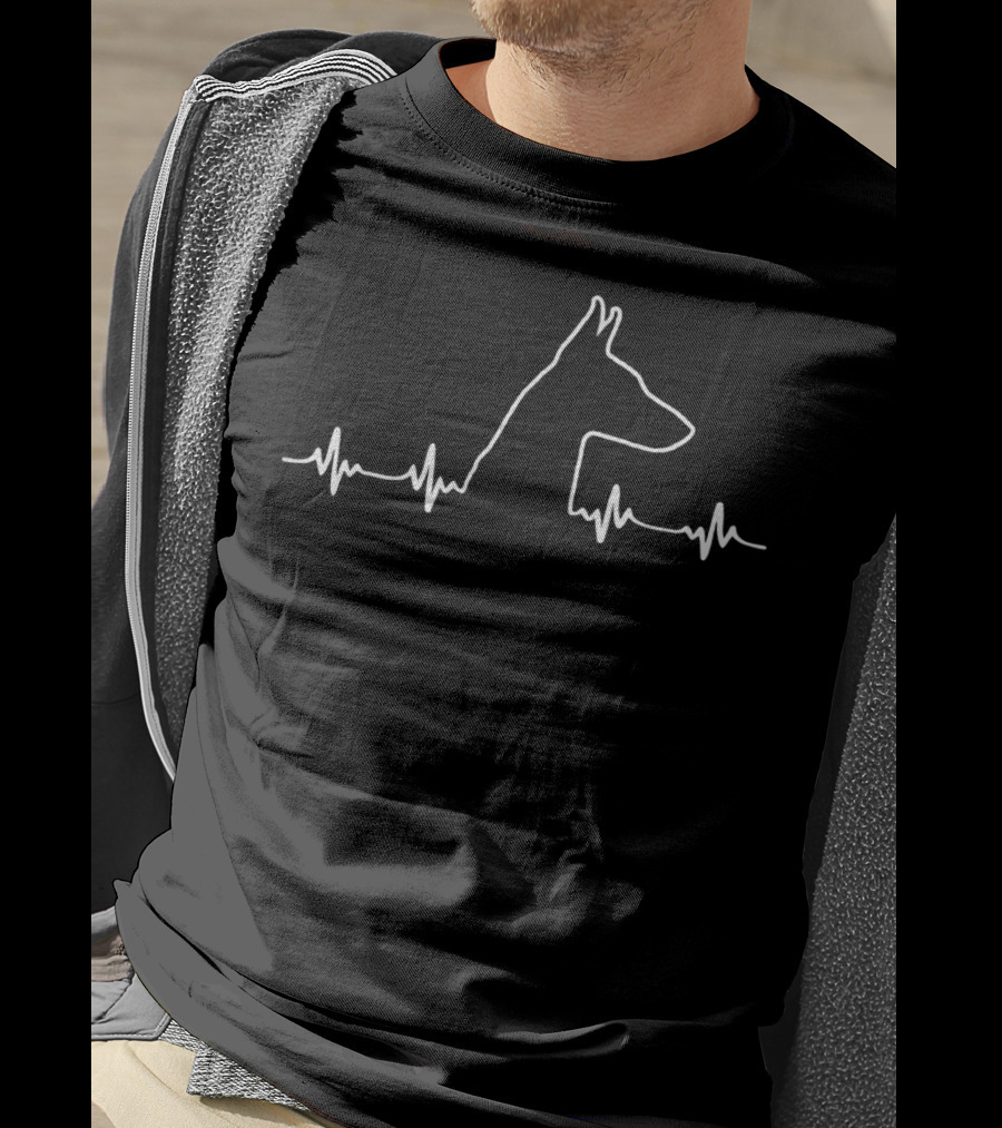 Doberman Pinscher Heartbeat Dobe Lovers T-Shirt
