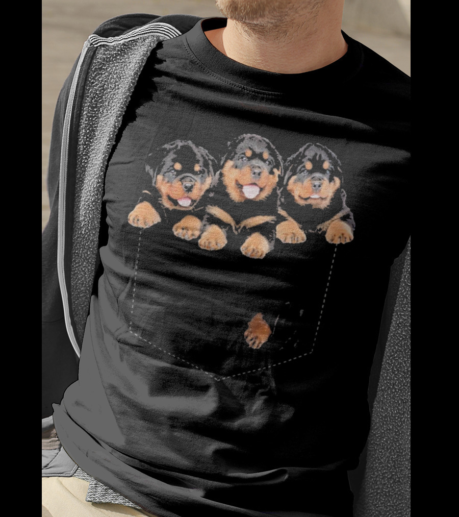 Rottweiler Puppies Trio In Your Pocket T-Shirt