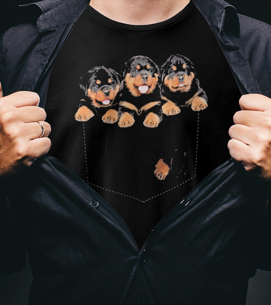 Rottweiler Puppies Trio In Your Pocket T-Shirt