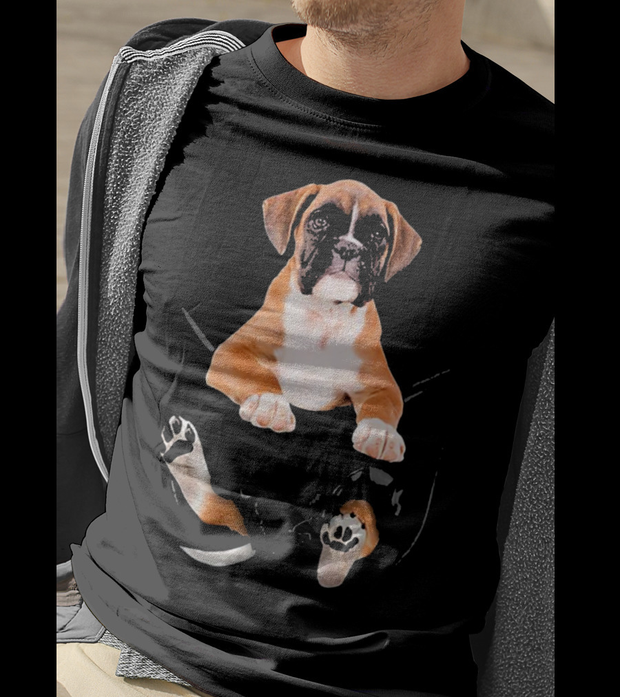 Dog In Your Punctured Pocket Boxer Lover Iconic Puppy T-Shirt