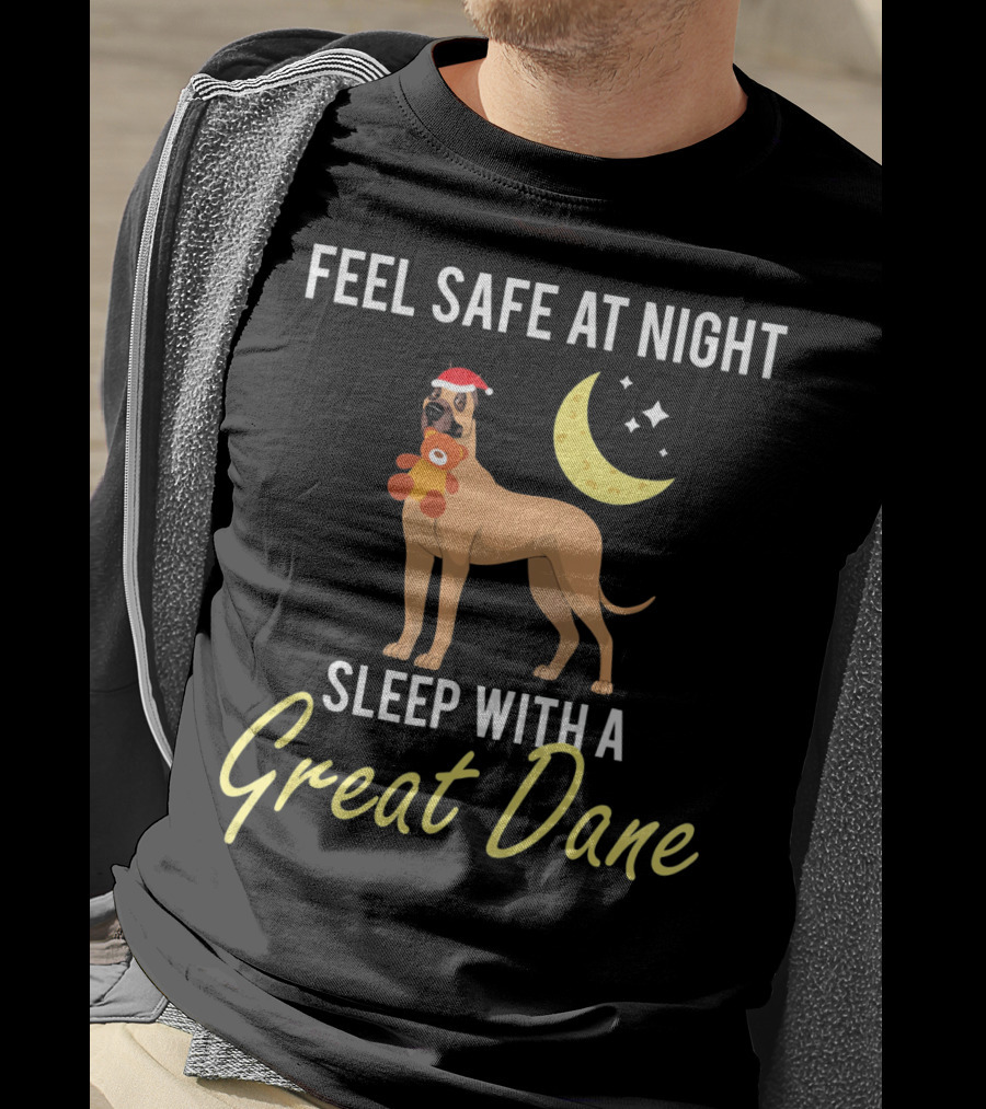 Feel Safe At Night With A Great Dane Under The Moon And Stars T-Shirt