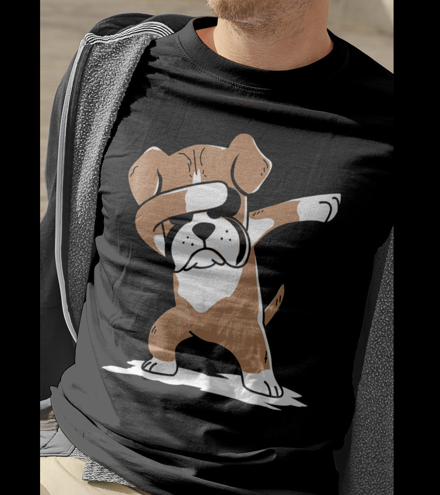 Funny Boxer Dog Dabbing T-Shirt
