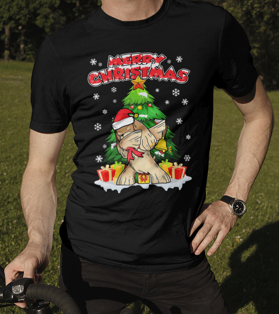 Merry Christmas Funny Dabbing Cocker Spaniel Holiday Tree Snowflakes Presents T-Shirt