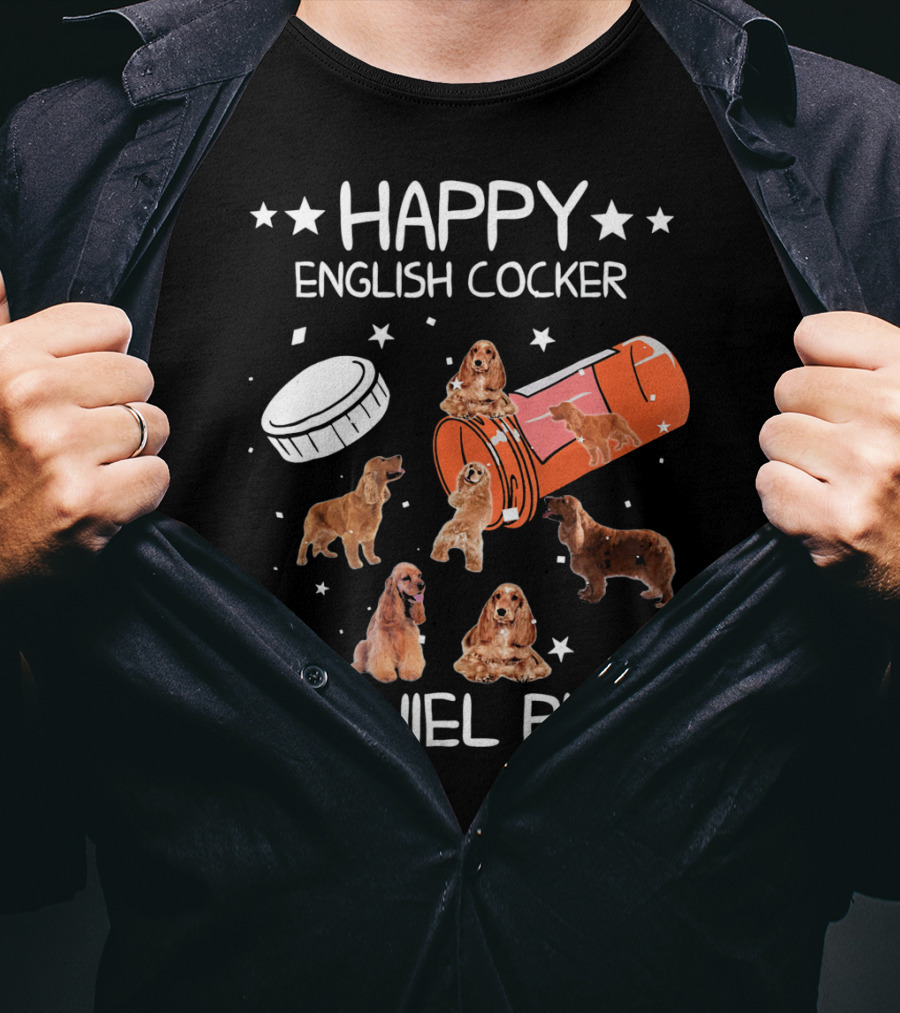 Happy English Cocker Spaniel Pills T-Shirt