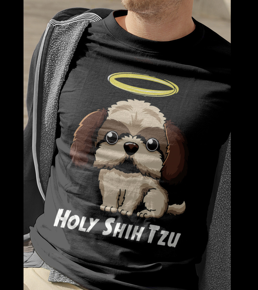 Holy Shih Tzu Funny Dog Owner Halo T-Shirt