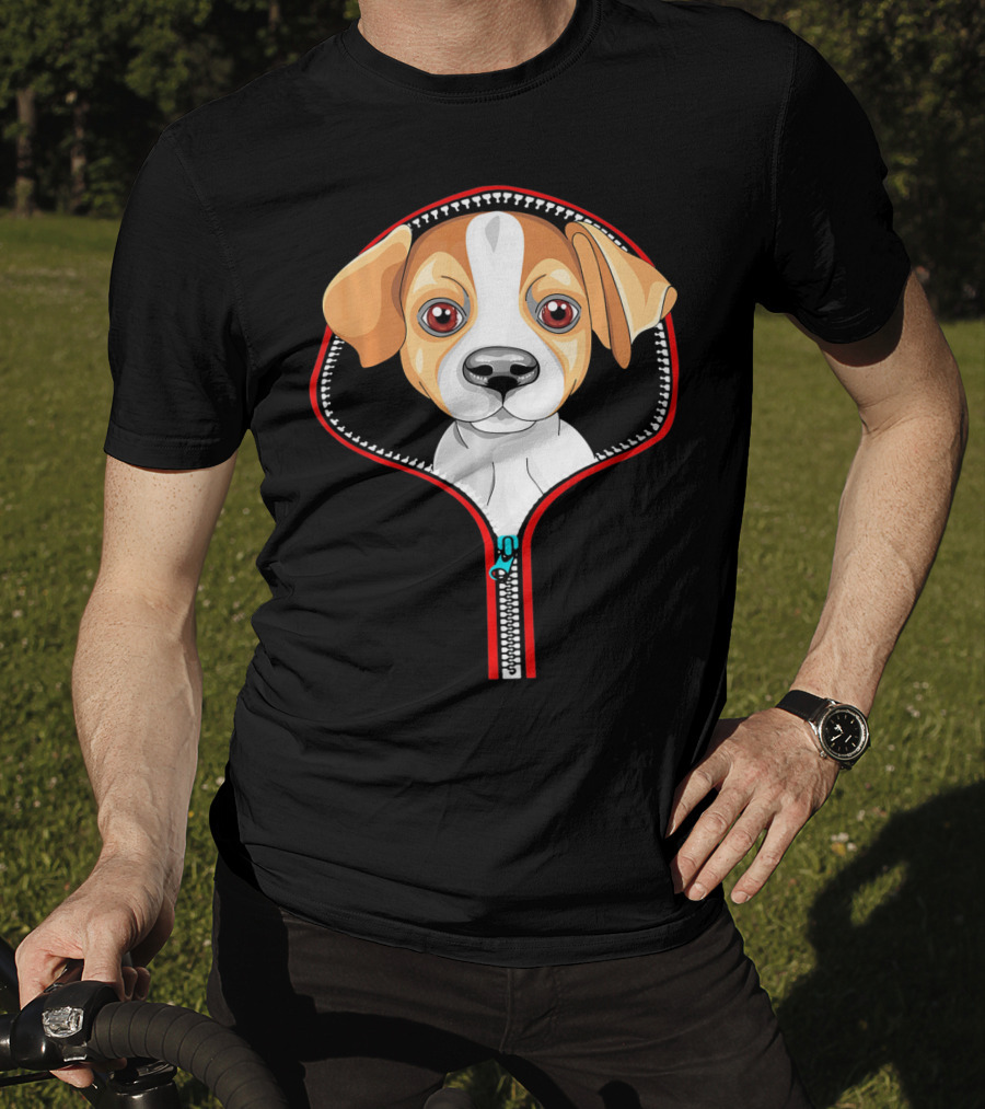 Funny Jack Russell Puppy In Zipper T-Shirt