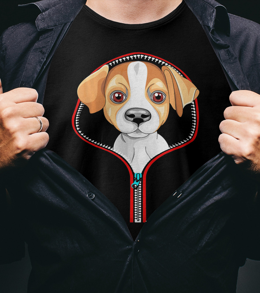 Funny Jack Russell Puppy In Zipper T-Shirt