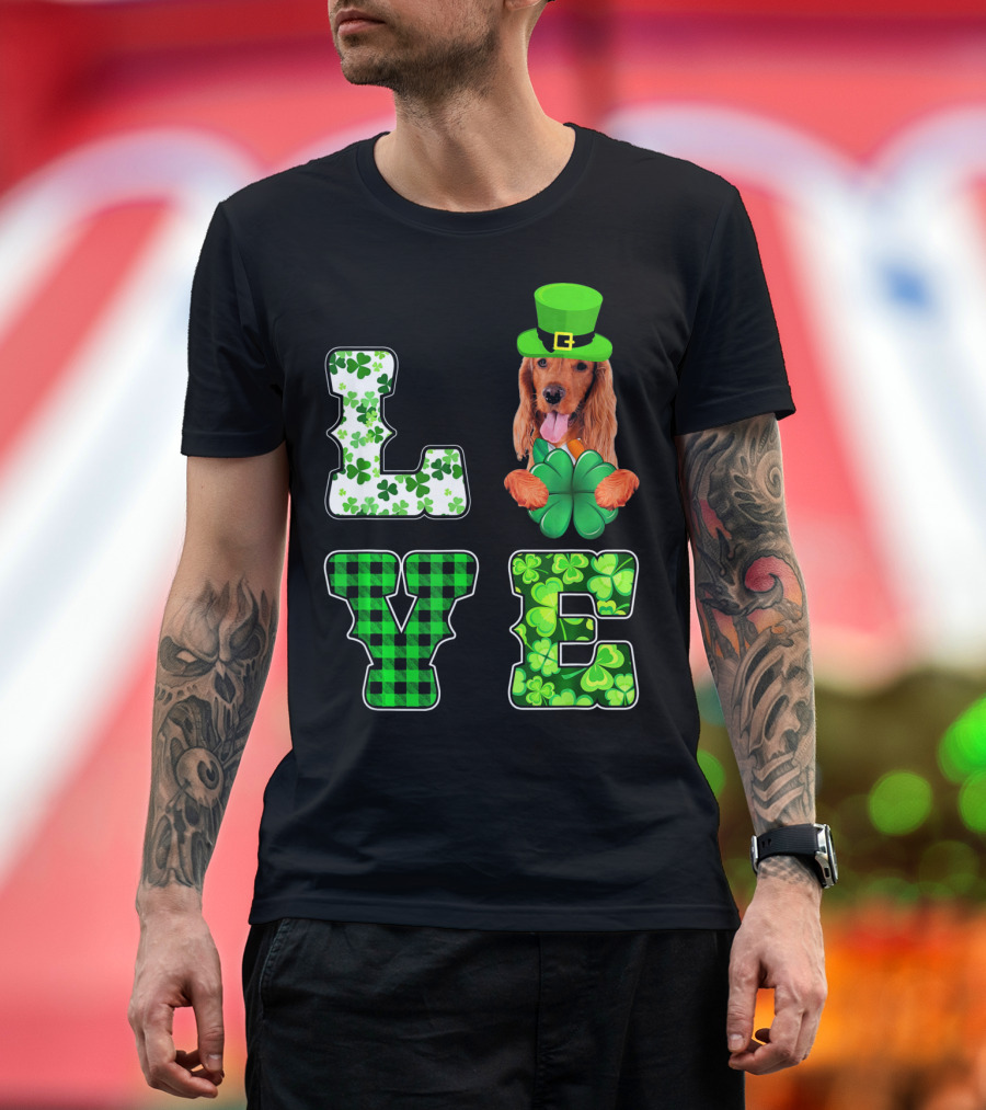 LOVE Funny St Patricks Day Cocker Spaniel Lover T-Shirt