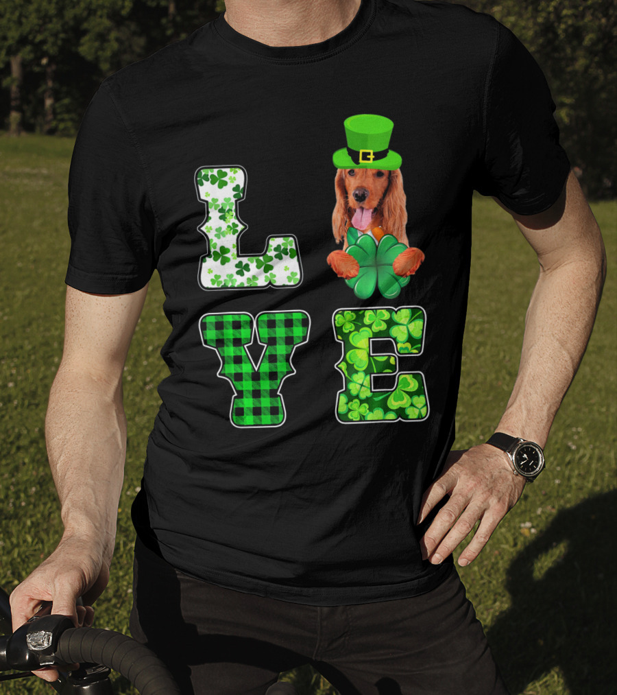 LOVE Funny St Patricks Day Cocker Spaniel Lover T-Shirt
