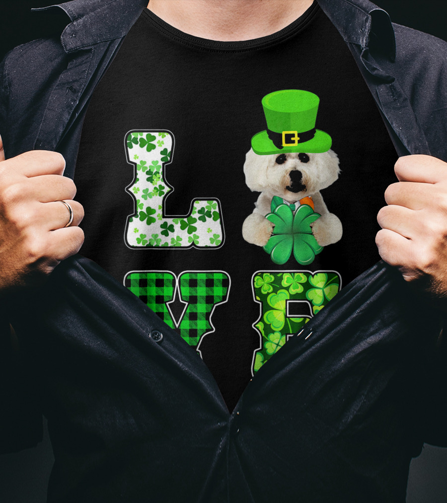 Funny St Patricks Day Maltese Love Shamrock Clovers T-Shirt