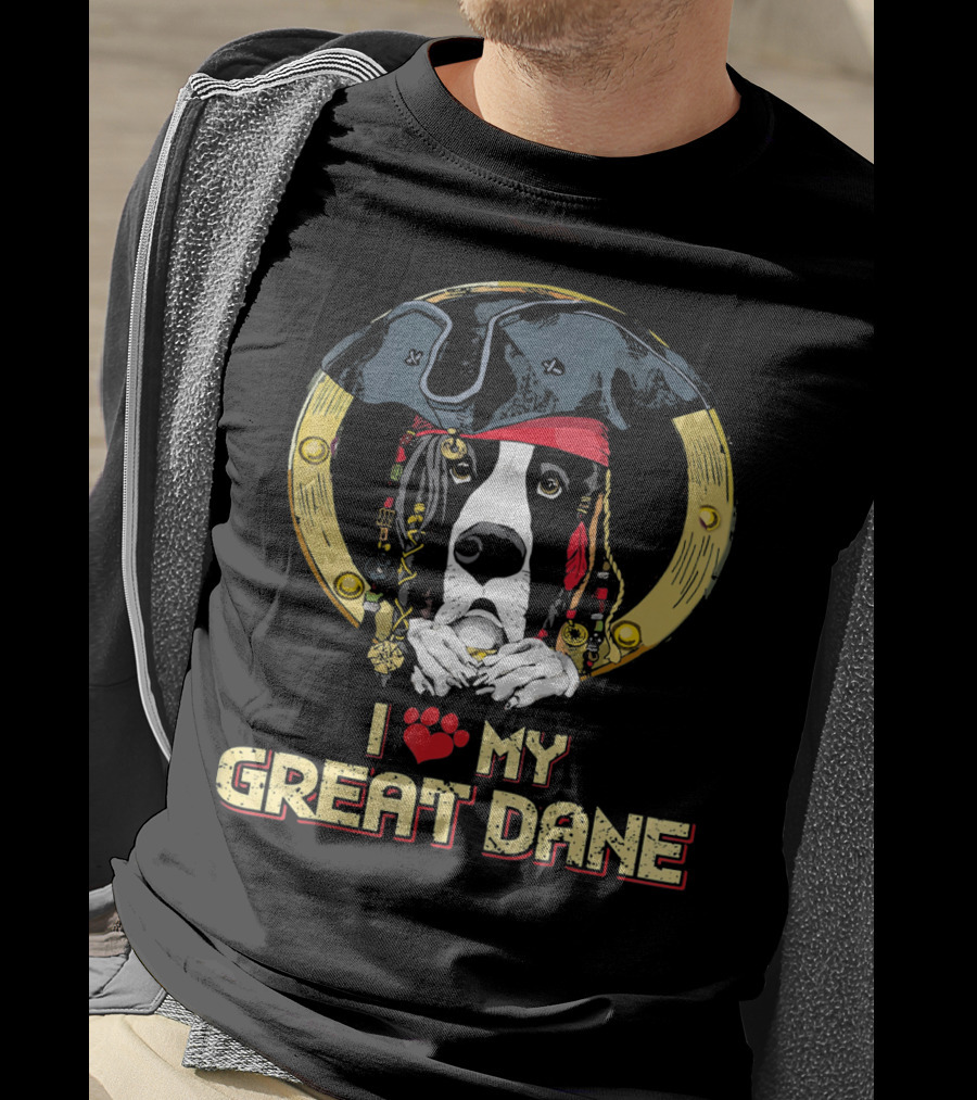 I ❤️ My Great Dane Pirate Dog T-Shirt