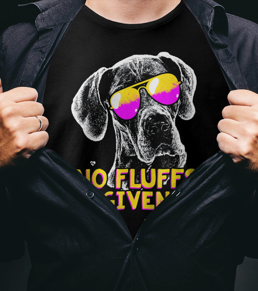 No Fluffs Given Great Dane Sunglasses T-Shirt