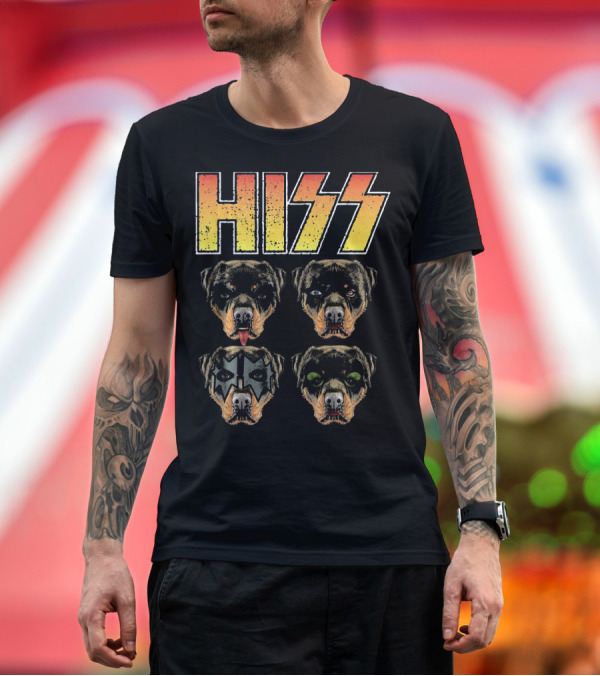 Premium T-Shirt: Hiss Rottweiler Rott Rottie Rockin' Faces T-Shirt Hiss Rottweiler Rott Rottie Rockin' Faces T-Shirt