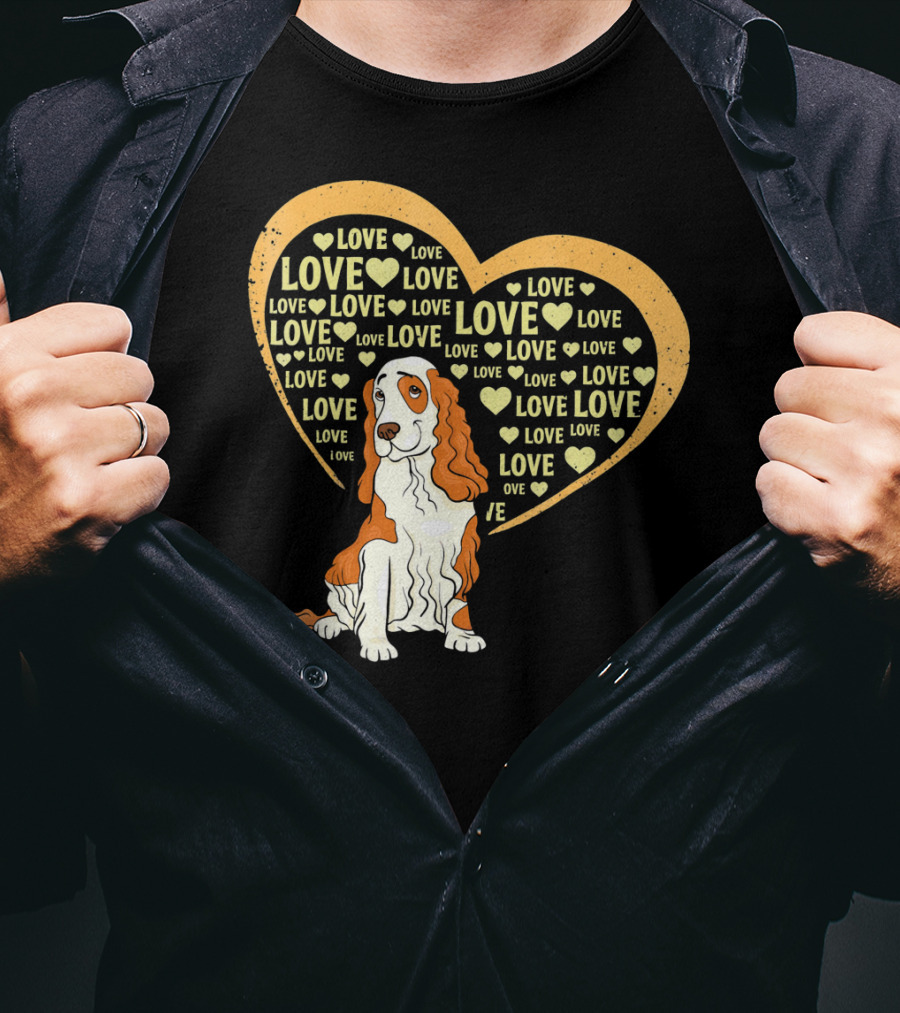 I Love Cocker Spaniel Dog Heart Love T-Shirt