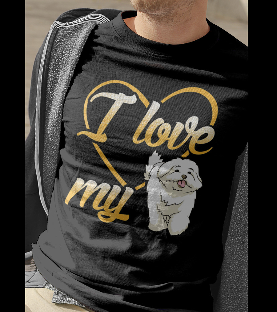 I Love My Maltese Dog Heart T-Shirt